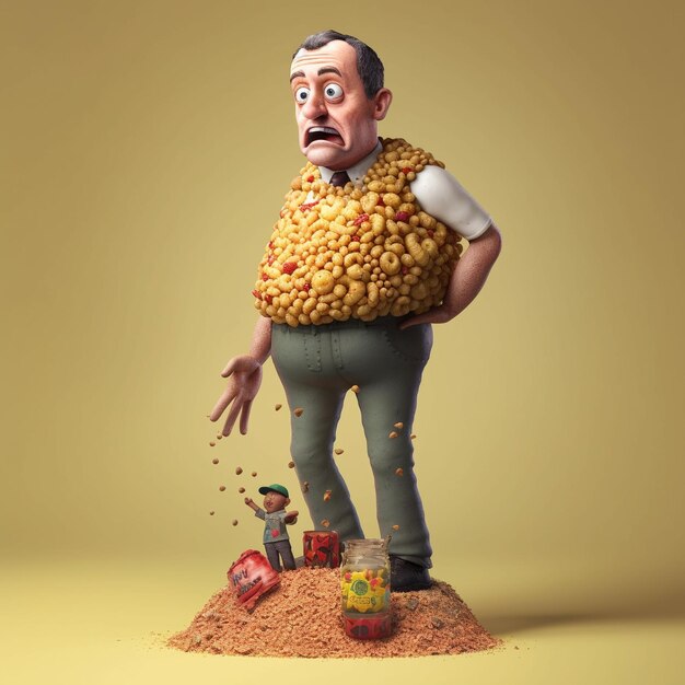 Eccentric Expressions Whimsical 3D Cartoon Characters and Illustrations