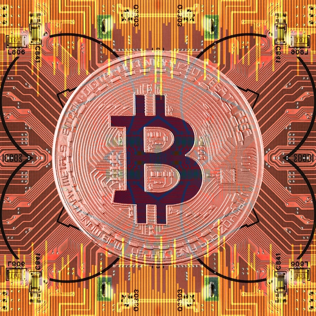 Economy trends virtual digital currency and financial investment trade concept. Bitcoin cryptocurrency abstract finance background.