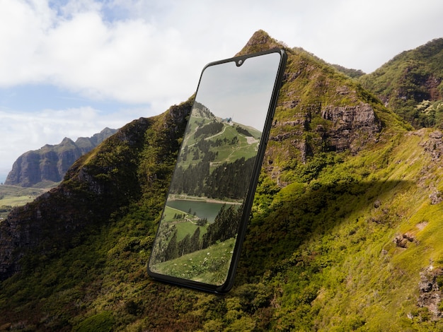 Electronic device surrounded by nature