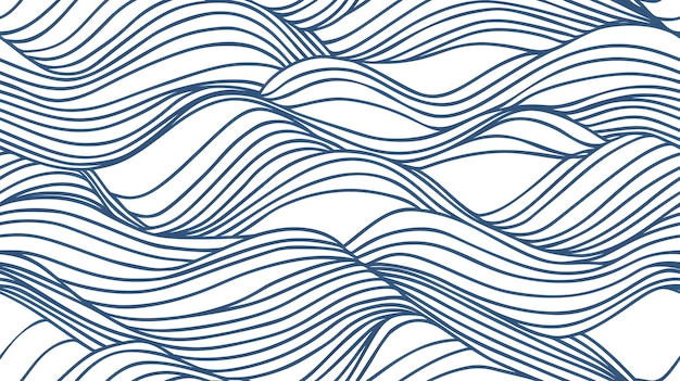 Elegant Flowing Waves in Minimalist Blue Monochrome Design