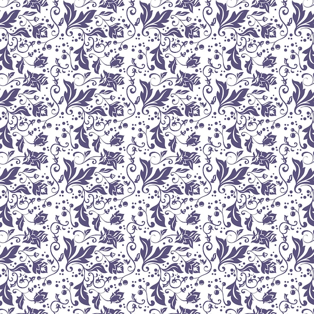 Elegant Leaf seamless pattern with tree branches leaves pattern in doodles style endless print