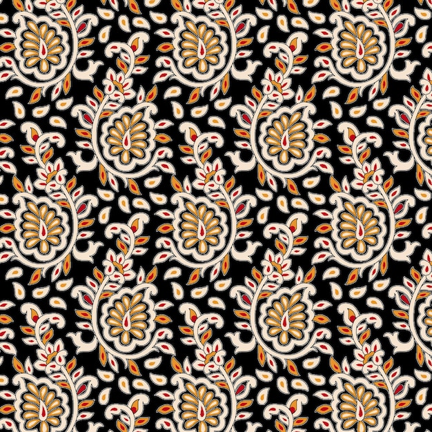 Elegant Paisley Floral Textile Pattern