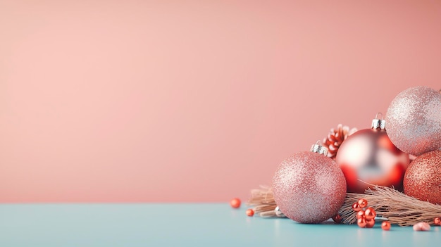 Elegantly Decorated Christmas Ornaments on Light Background