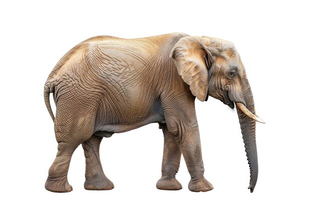 elephant side view isolated on transparent background generative ai