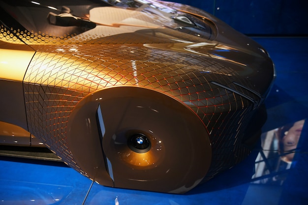 exhibition of new models of cars at bmw welt. 