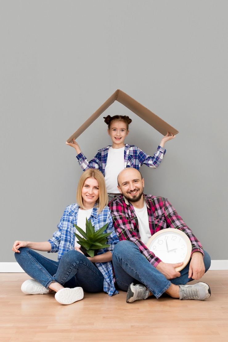 Fotografie family moving to a new house
