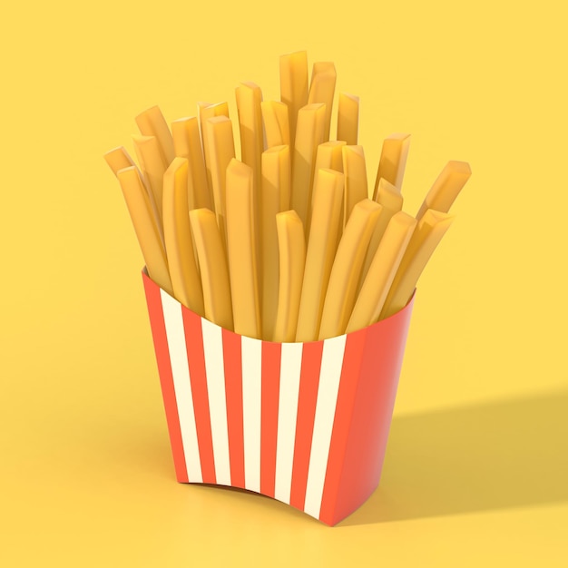 fast food french fries in a container