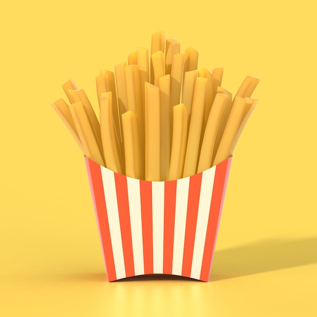 fast food french fries in a container