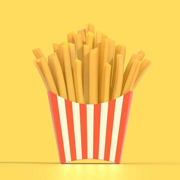 fast food french fries in a container