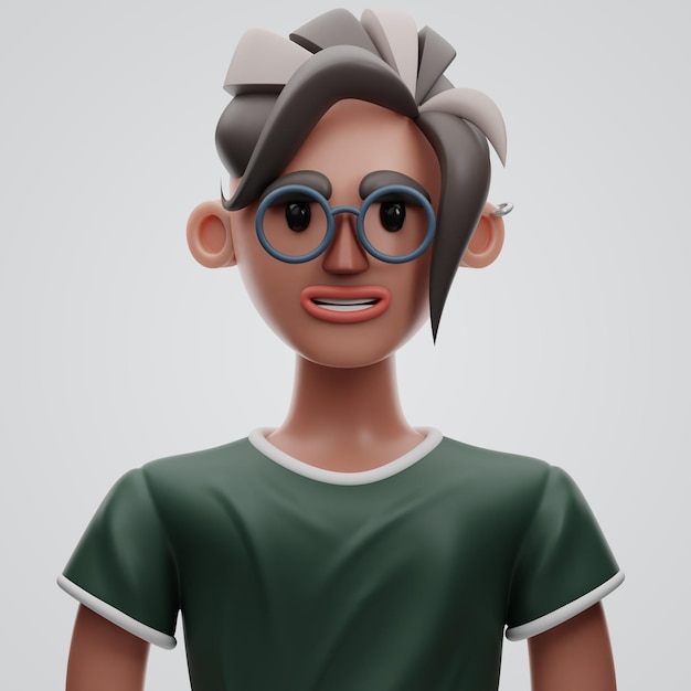 female character 3d rendering on isolated background