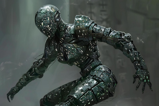 Female shaped metal construct runes all over body dnd humanoid golem posture of servitude