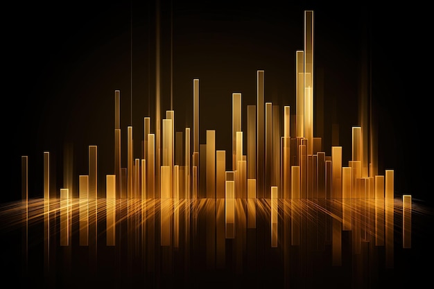 financial stock market on gold color background online business concept digital illustration