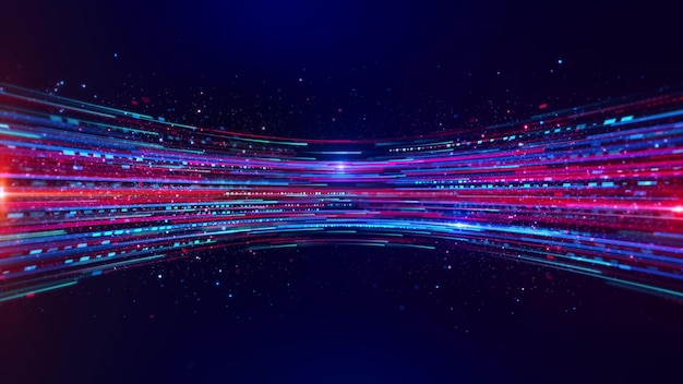 Flowing stream of binary code in hues data transfer and technology programming virtual advanced coding