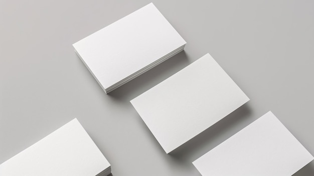 four white cubes are lined up on a gray surface