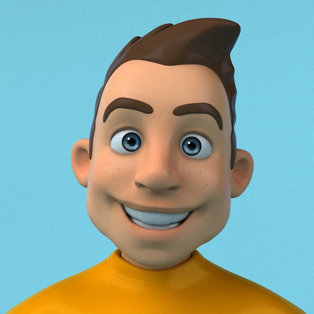 fun 3d cartoon yellow character