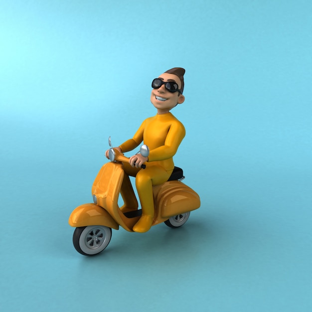 fun 3d cartoon yellow character