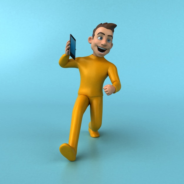 fun 3d cartoon yellow character