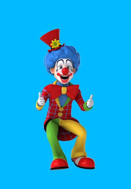 Fun cartoon clown with thumbs up and down
