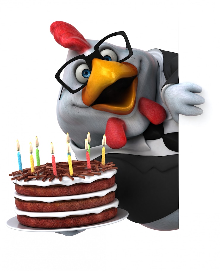 Fotografie fun chicken - 3d illustration