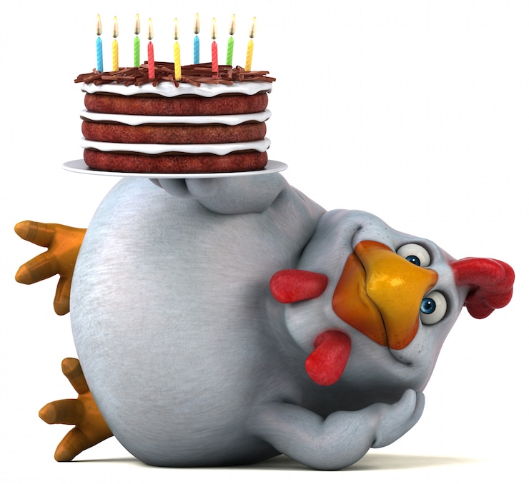 Fotografie fun chicken 3d illustration