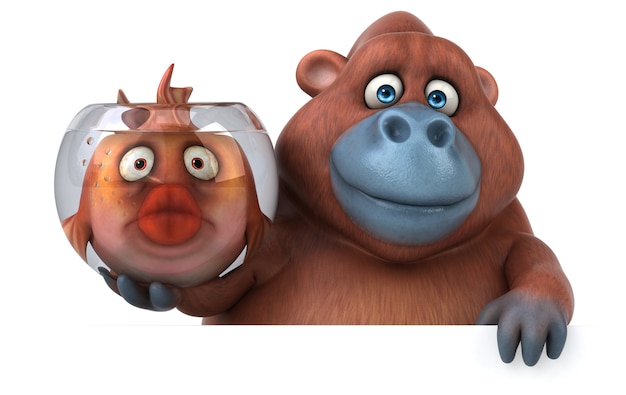 fun orang outan - 3d illustration