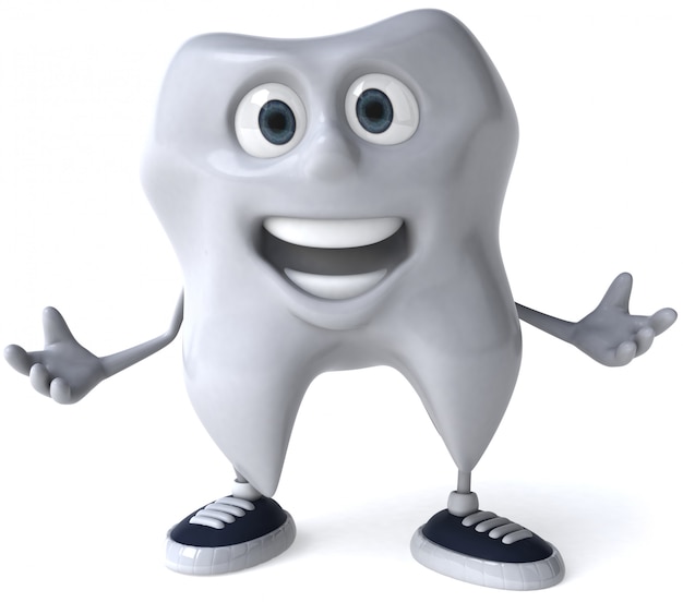funny illustrated tooth smiling