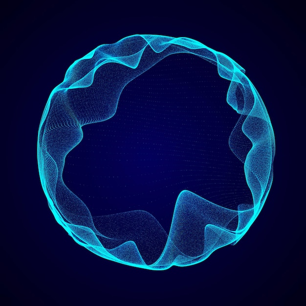 futuristic sphere of particles and lines network connection big data abstract technology background