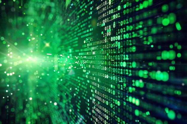 Futuristic technology data transfer Binary code