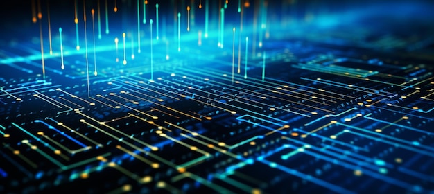 Futuristický banner digitální technologie s obvodovými linkami