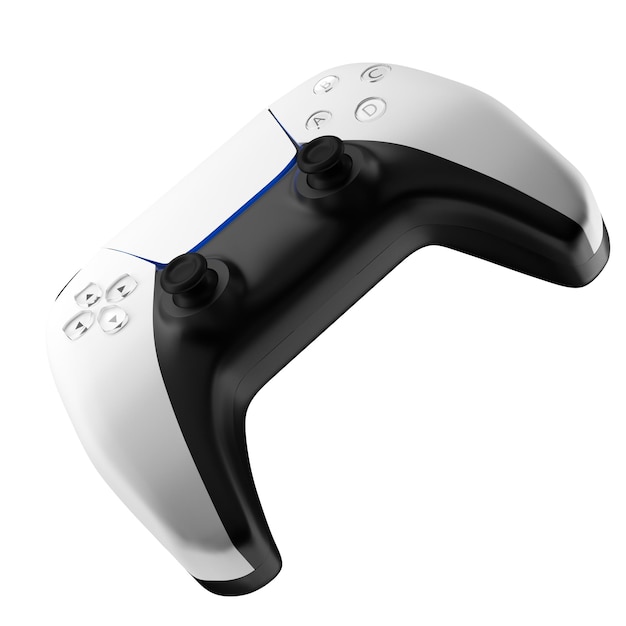 Game joystick isolated on white background 3d render