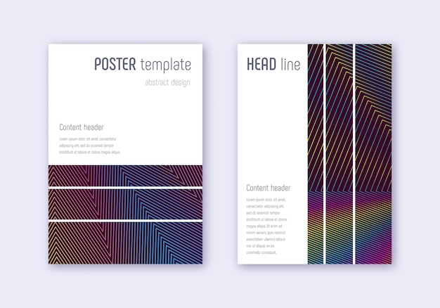 Geometric cover design template set Rainbow abstr