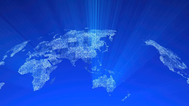 Global technology world map globe worldmap icon 3d render backgroung