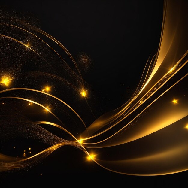 gold background with a colorful display of light ai generated