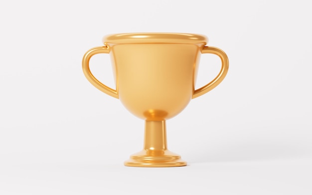 Gold trophy model 3d rendering Digital drawing