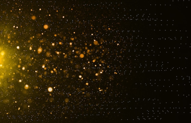 Golden background digital abstract bokeh light lights effect background christmas glowing dust