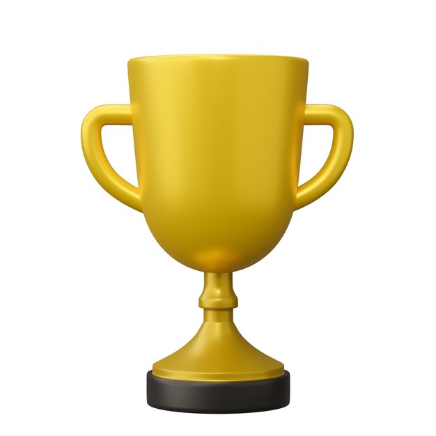 Golden champion trophy cup award Concept of Winner prize sport award success 3D render Illustration