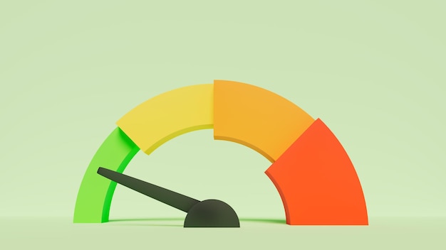 graphical representation of performance levels speed degrees of satisfaction or caution greed level 3d illustration horizontal