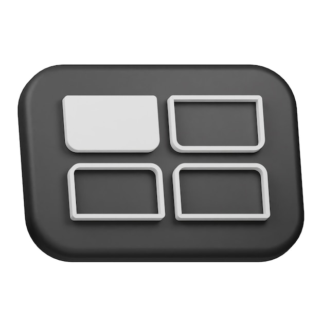 grid 3d icon isolated on the white background
