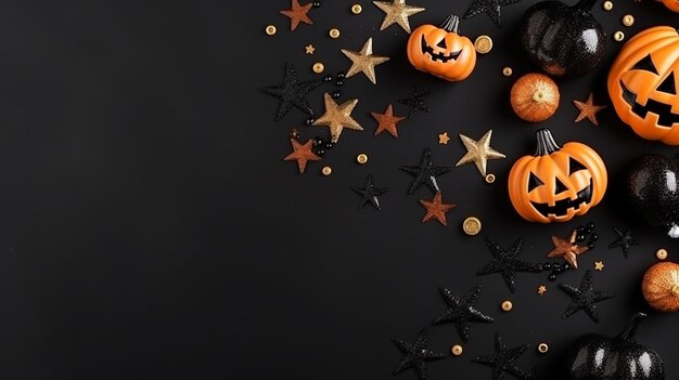 halloween pumpkin background with copy space for text empty