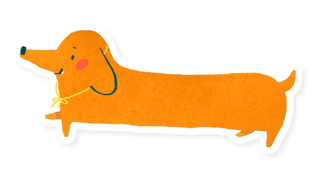 Hand drawn dachshund puppy sticker transparent png