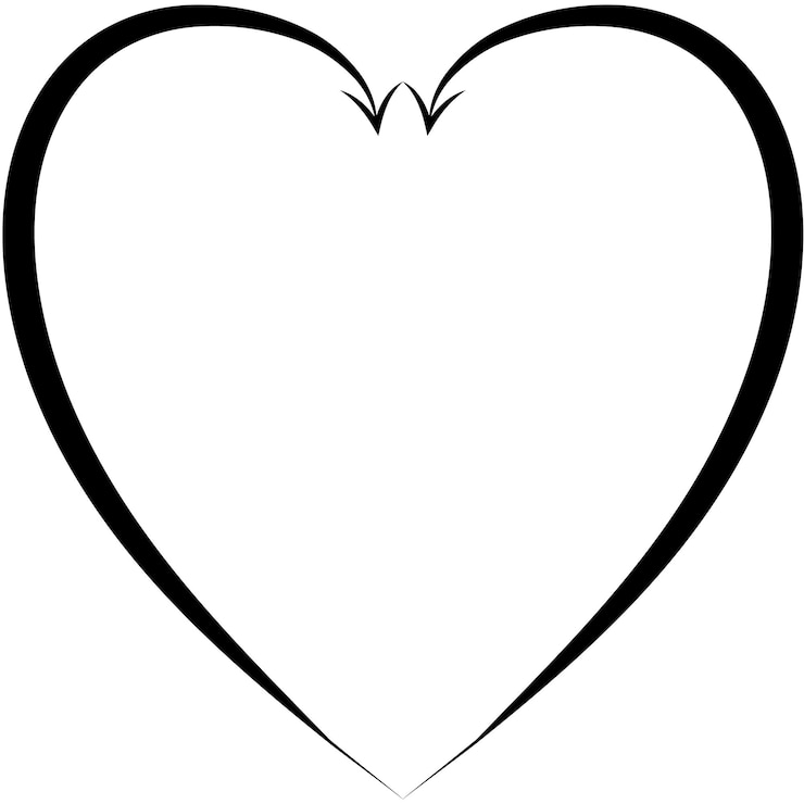 Fotografie heart shaped arrow black lines on white background isolated