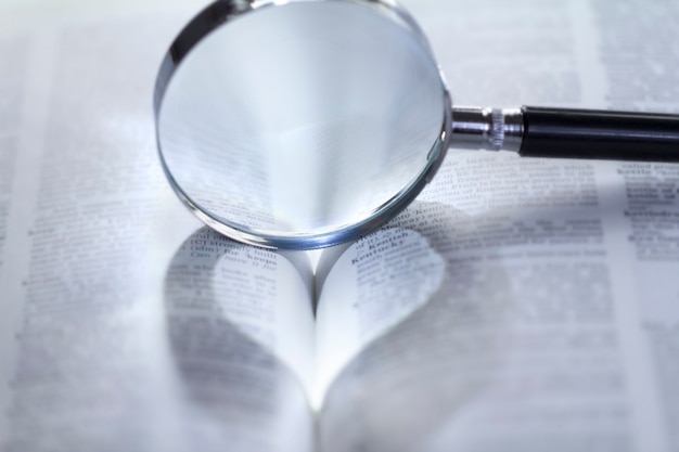 Heart shaped light through a magnifying glass