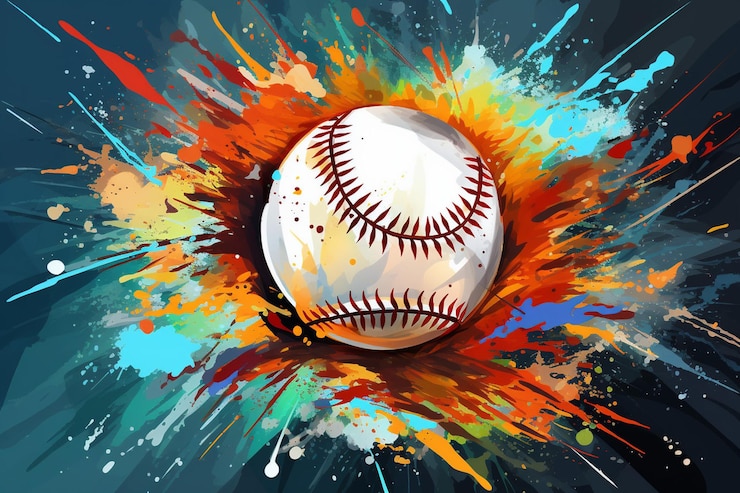Fotografie high angle of baseball bat and ball