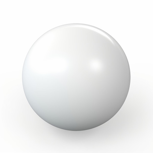 High Resolution 3d White Sphere With Flat Surface