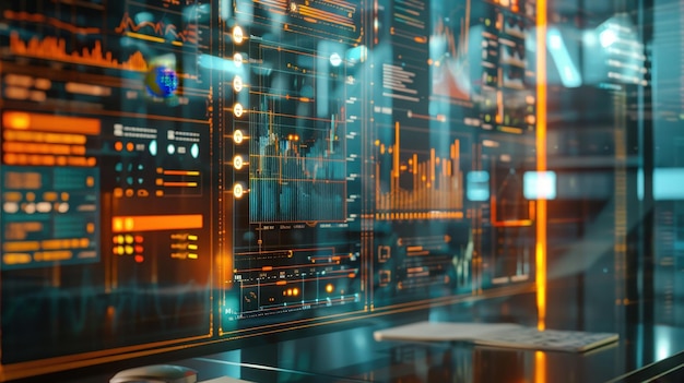 HighTech Digital Financial Data Visualization AI Generative