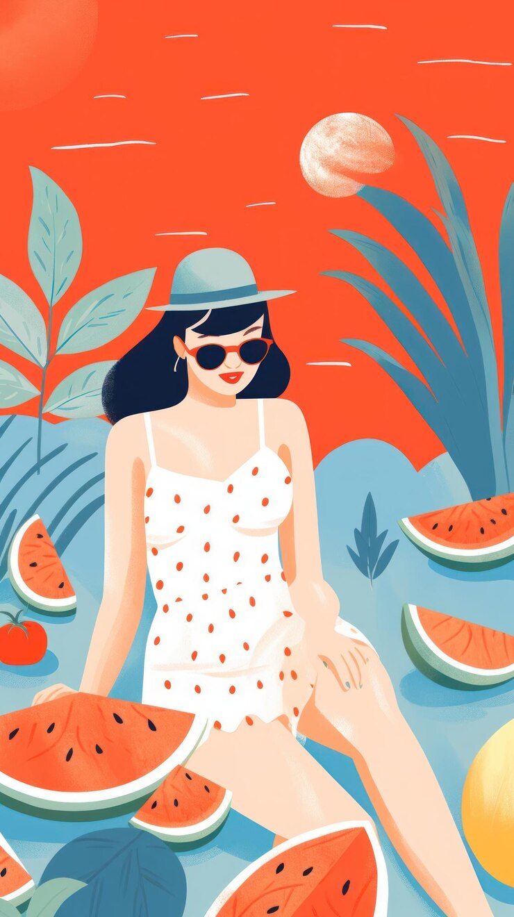 Fotografie hot summer illustration watermelon outdoors fruit