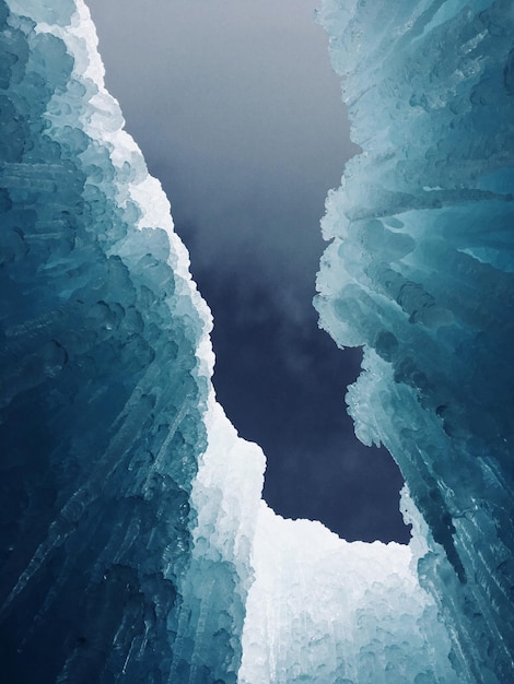Ice castles view looking up