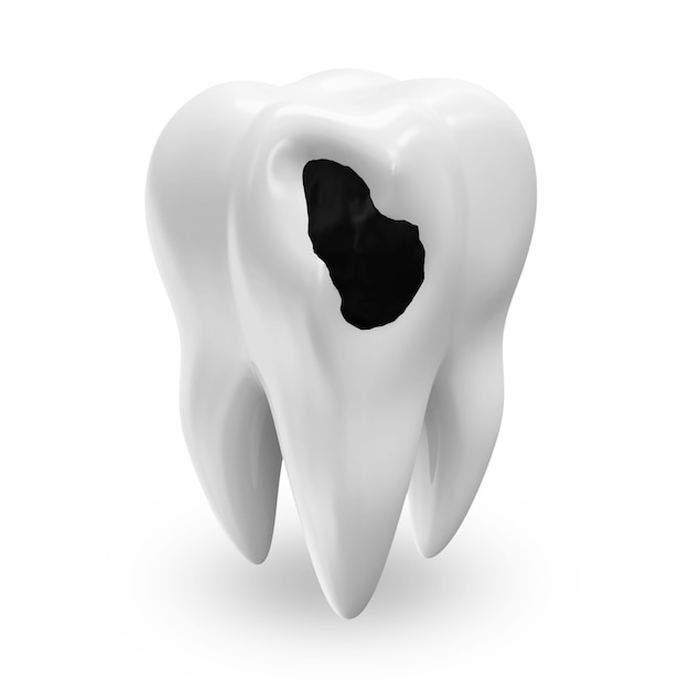 Illness Tooth isolated on white background