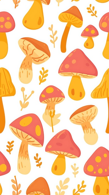 illustration style cartoon flat vector mushroom design on a white background