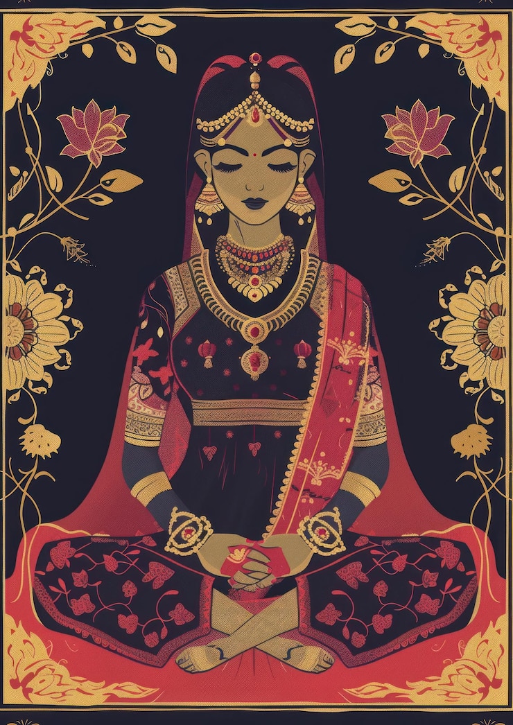 Fotografie indian traditional mughal pichwai art adult representation spirituality